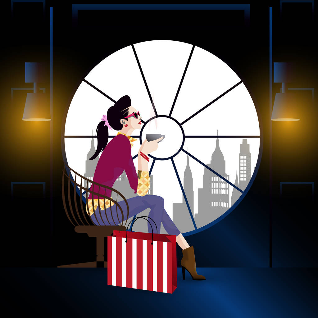 在风格波普艺术时尚的女孩.照片