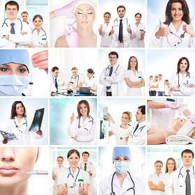 整形外科拼贴画所作的一些不同的图片