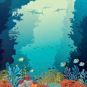 水下珊瑚礁、 marlines 和海