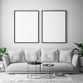 小样在时髦室内背景、 斯堪的纳维亚风格、 3d 渲染、 3d 插图海报帧