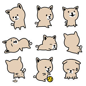 棕色的狗矢量插图