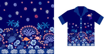 晚上的天空夏威夷衬衫的设计