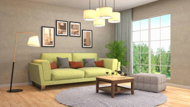 起居室內(nèi)。3d 圖