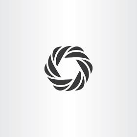 六角形图标黑色象征元素