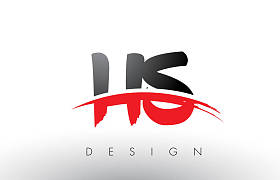 Hs H S 刷 Logo 字母红色与黑色旋风刷前面