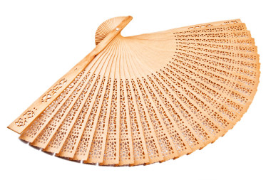 孤立在白色木制風(fēng)扇圖片