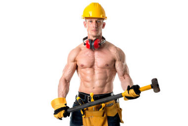 較強的建筑工人照片