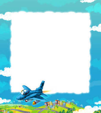 在城市上空飞行的喷气式战斗机