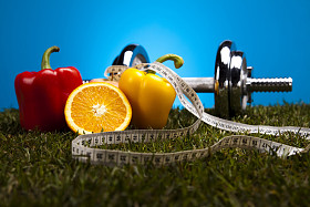 健康的生活方式的概念、 饮食和健身