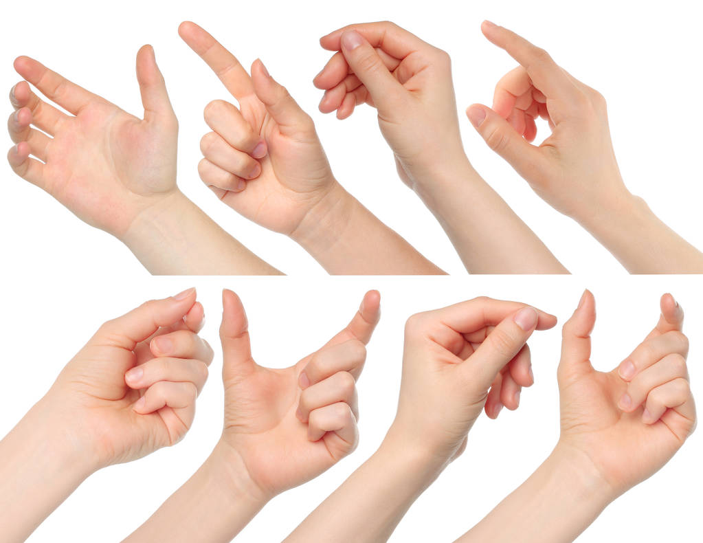 女人手的抽象拼贴画照片