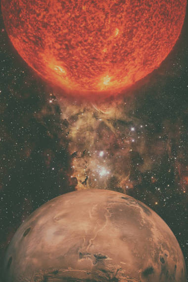 太陽能系統(tǒng)-火星。它是離太陽第四的行星