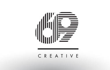 69 黑色和白色線編號標志設(shè)計