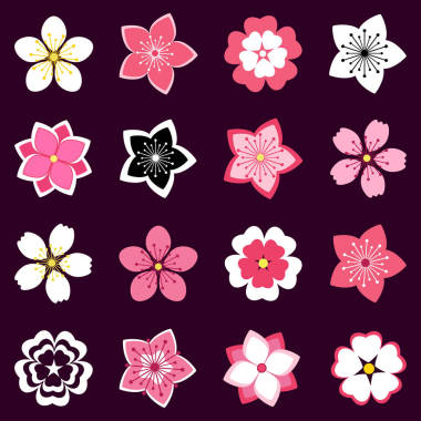 櫻花，花朵圖標(biāo)集