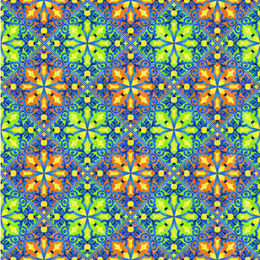 葡萄牙 azulejo 瓷磚。水彩的無(wú)縫模式