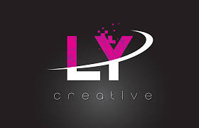Ly L Y 创意字母设计与白色、 粉色
