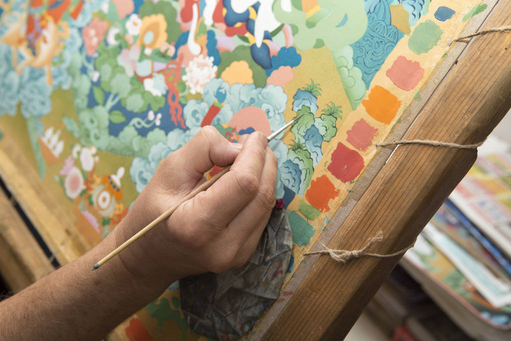 艺术家描绘佛教图标