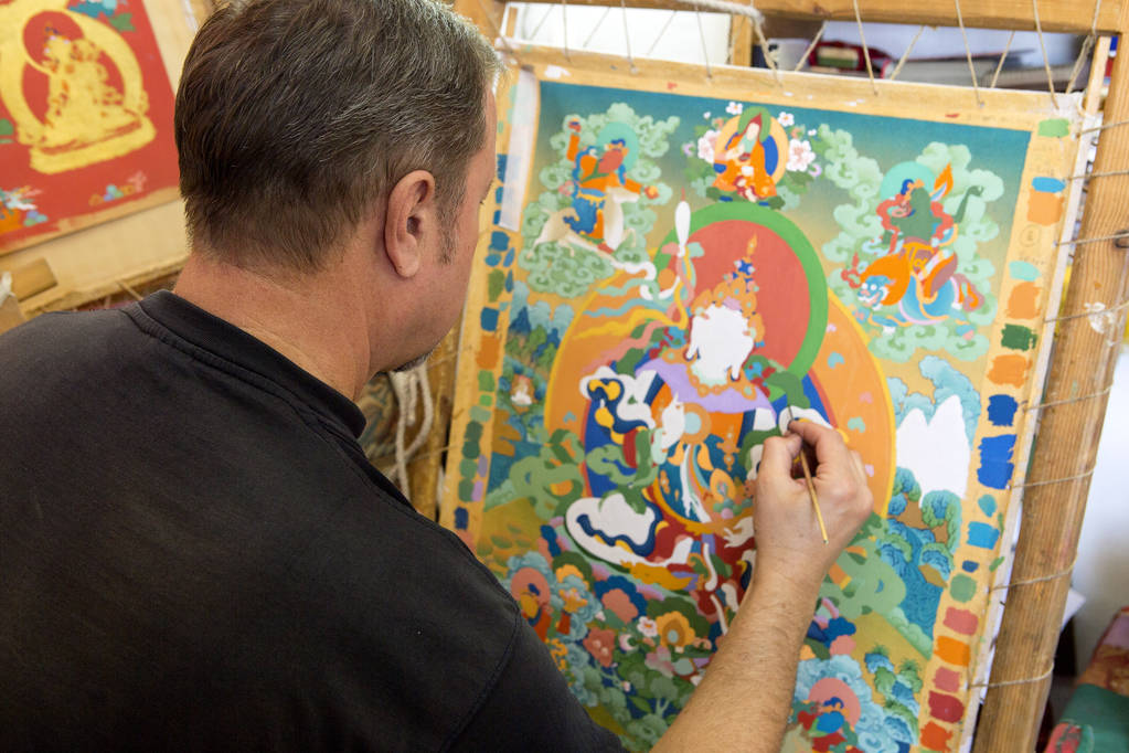 艺术家描绘佛教图标图片