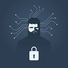 电脑黑客和勒索矢量的概念。刑事黑客攻击、 数据窃取和勒索符号