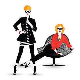 在风格波普艺术时尚的女孩照片