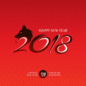 中国新年问候卡 2018 年
