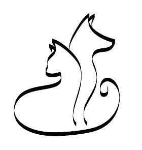 狗和猫剪影标志照片