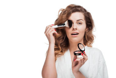 運用化妝的女人圖片