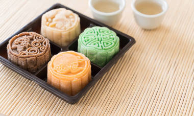 新鮮的月餅照片