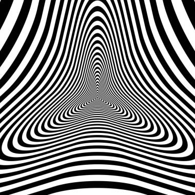 光學(xué)、 視覺(jué)錯(cuò)覺(jué)，隧道入口。同心的抽象單色圖案-微調(diào)框。3d 渲染