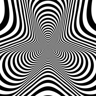 光學(xué)、 視覺錯(cuò)覺，隧道入口。同心的抽象單色圖案-微調(diào)框。3d 渲染