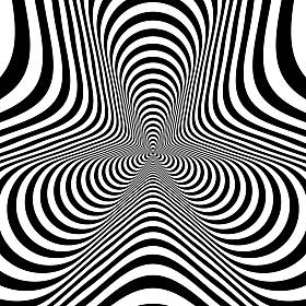 光学、 视觉错觉，隧道入口。同心的抽象单色图案-微调框。3d 渲染