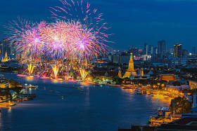 曼谷新年烟花汇演图片