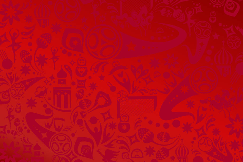 足球 2017-18 俄罗斯壁纸.足球世界杯背景插图俄罗斯红色足球世界锦标赛。矢量背景图像。手绘世界杯俄罗斯形象。足球世界冠军赛红色图案。俄罗斯民间艺术元素