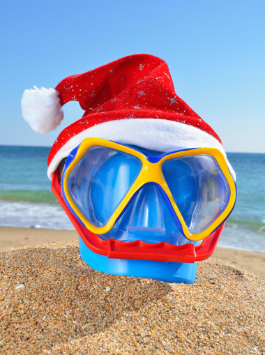 嬰兒桶、 潛水面罩和圣誕老人