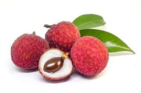 白色背景上的新鲜水果荔枝.图片