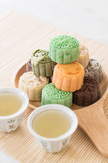 新鮮的月餅照片