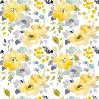 水彩花卉无缝图案图片