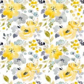 水彩花卉无缝图案图片