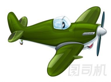 軍事飛機螺旋槳飛行和微笑