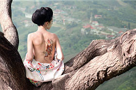 在她背上树枝 (原蛇纹身的女人)