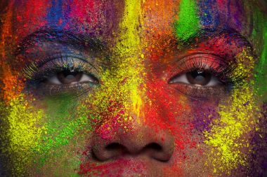 黑色的脸上的色的粉图片