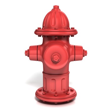 白色-前視圖上孤立的消防栓圖片