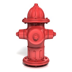 白色-前视图上孤立的消防栓图片