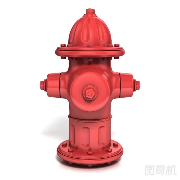 白色-前視圖上孤立的消防栓圖片