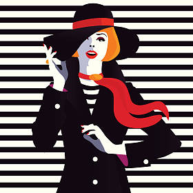 波普艺术风格的时尚女人