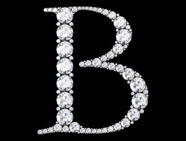 鉆石字母與寶石 （高分辨率三維圖像)