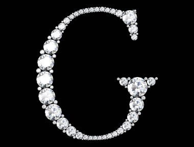 鉆石字母與寶石 （高分辨率三維圖像)