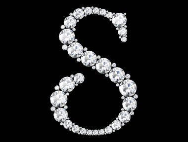 钻石字母与宝石 （高分辨率三维图像)