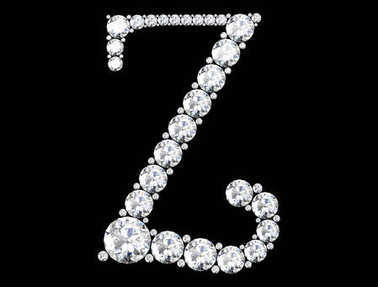 钻石字母与宝石 （高分辨率三维图像)