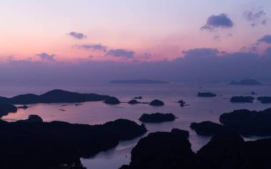 在日落時的九十九島