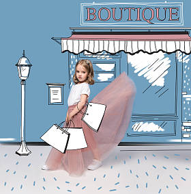 小女孩在精品店图片